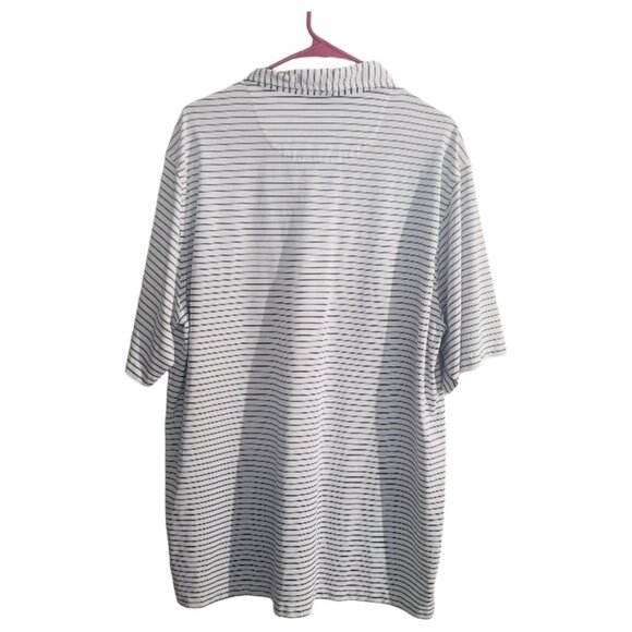 CT1896 Donald Ross Striped White & Blue Polo Shirt L - Picture 4 of 4